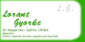 lorant gyorke business card