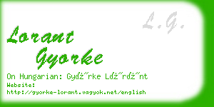 lorant gyorke business card